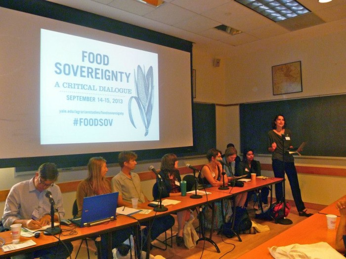 Annie Shattuck (R) at the Yale Food Sovereignty Conference